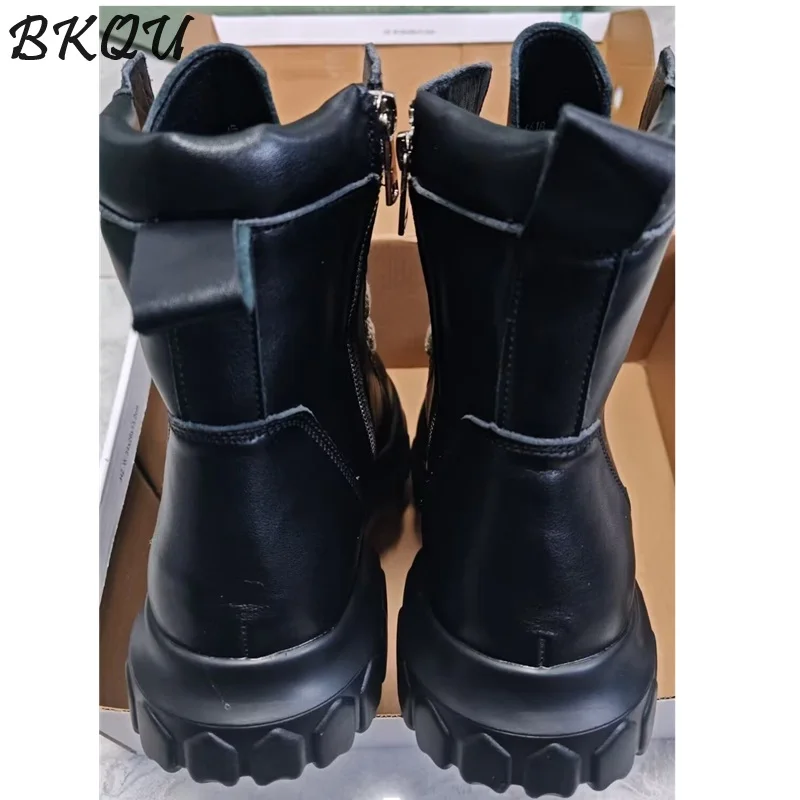 BKQU English-style High-Heeled Men's Chelsea Boots 2025 New Trend Model Suede Sanded Boots Stylish Style Autumn/Winter Insulated