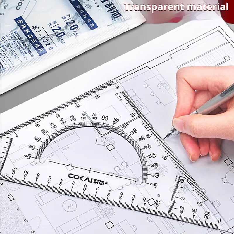 Multifunctional Triangular Ruler 18/22/27/32/37/42CM Hand-drawn Triangle Board Protractor Woodworking Interior Drawing Design