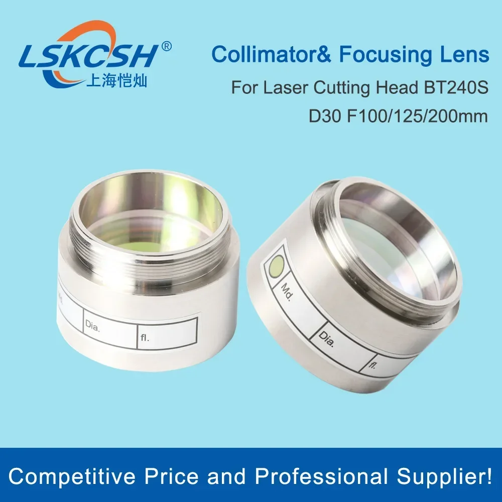  Fiber laser focus lens Collimator Lens D30 F100 125 200mm with Lens Holder  for Raytools  Laser cutting head BT240/BT240S