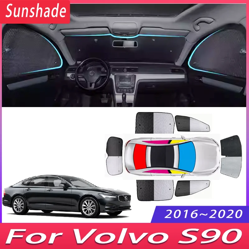 

Car Sunshade For Volvo S90 2016 2017 2018 2019 2020 Auto Heat Insulation Sun Protection Sunshade Windshield Visor Accessories