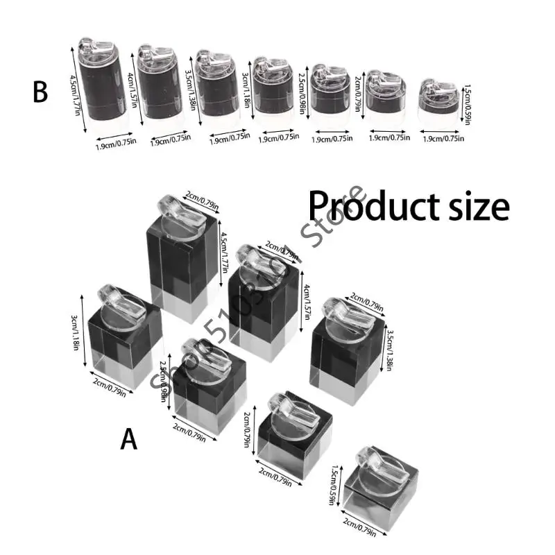 

X6HE 7Pcs Sturdy Acrylic Jewelry Display Stands for Rings Jewelry Accessory for Exhibitions and Home Decoration Daily Use