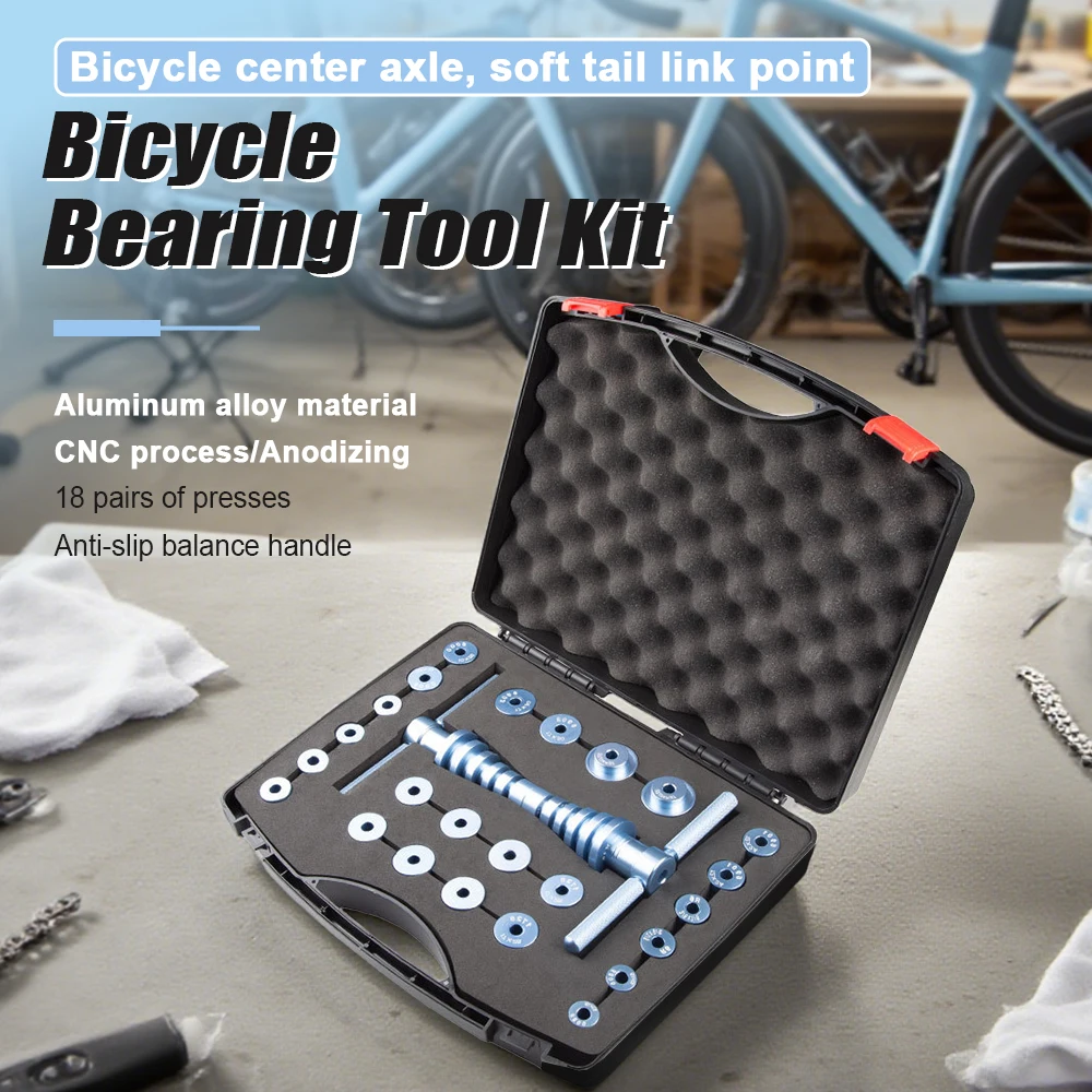 

Handheld Bearing Installation Tool Set Hand Tool Bicycle Softtail Frame Pivot Bearing Quick-Release Hub Press-Fit Bearing Tool