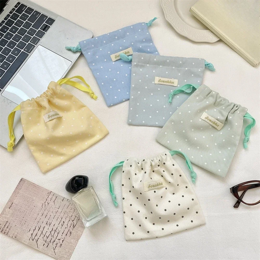 Cute Travel Drawstring Bag Organizer - Lipstick Makeup Toiletry Packing Pouch Jewelry Dust Bag Key Earphone Storage Case