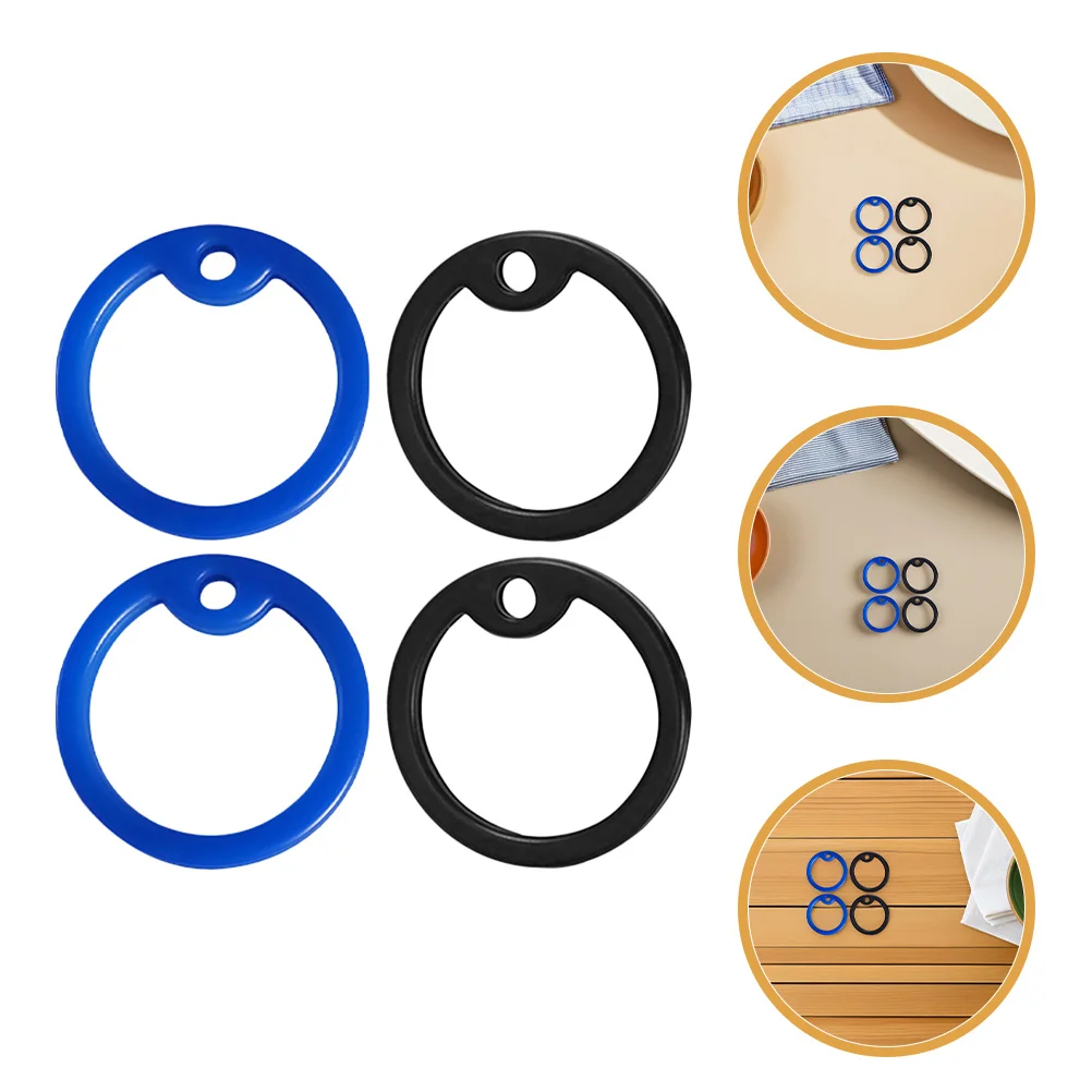 

8Pcs Dog Tag Silencers Silicone Tag Protector Noise Reduction Durable Pet Collar Accessories in Blue Black Id Tags Case