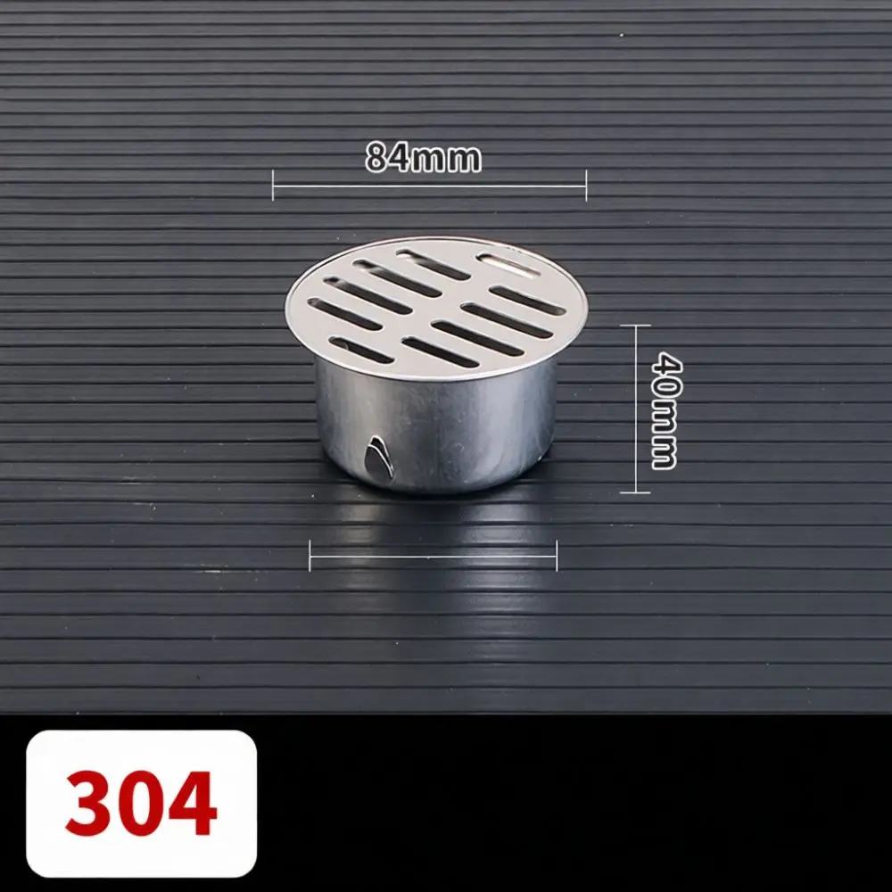 304 Stainless Steel Flat Floor Drain Outdoor Balcony Sewer Strainer Anti Clogging Mesh Cover Roof Terrace Water Outlet