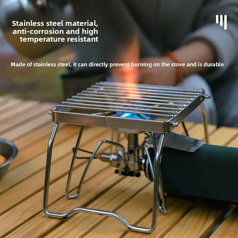 

Outdoor Portable Folding Stainless Steel Stovetop Bracket Camping Grill Pot Grill Bracket Grills Mesh Small Mini