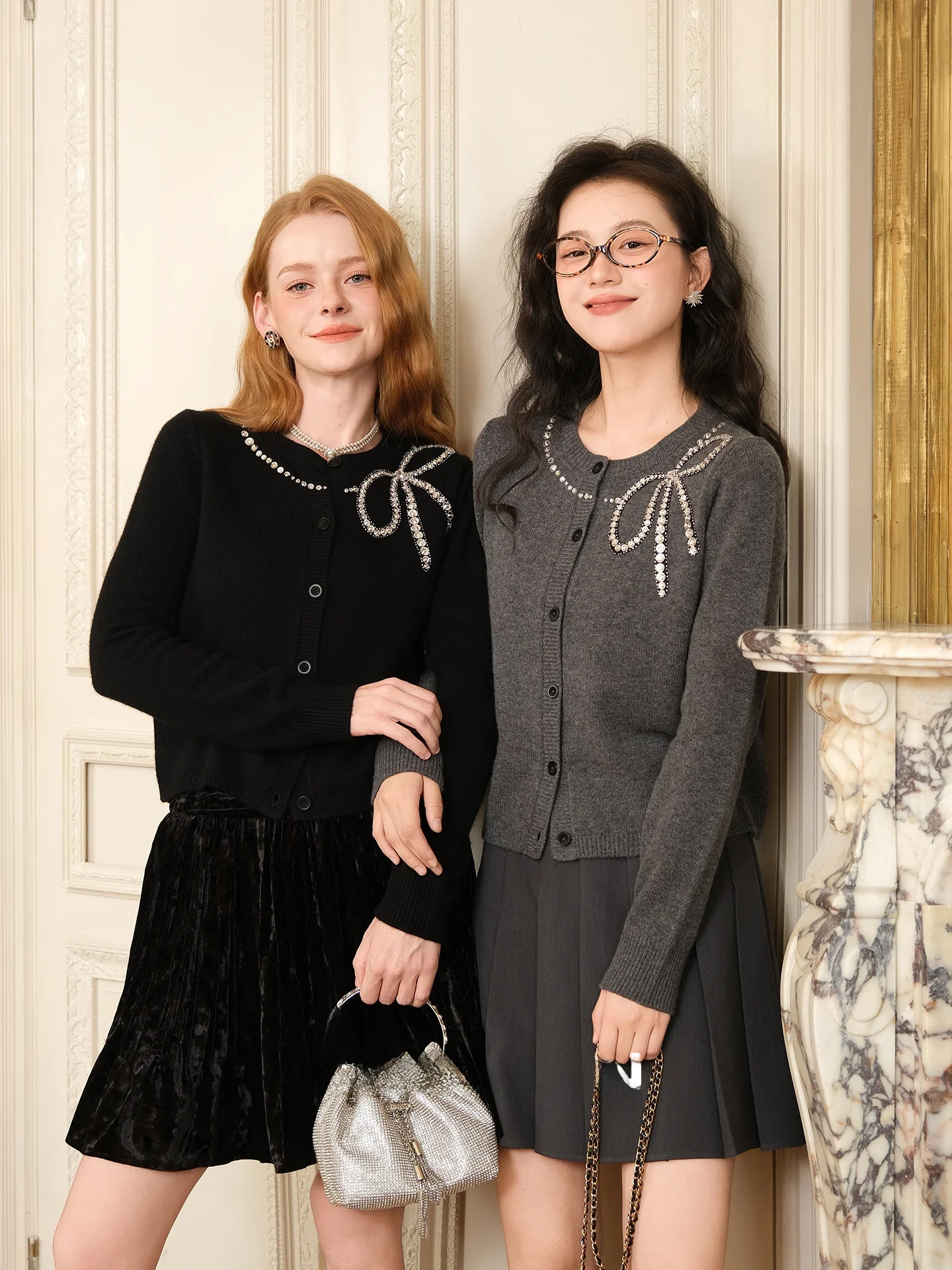 

ay Knot 4K Bestseller Women's Slim Fit ort Cardigan Wool Blend Beaded Open Front Casual Sle Autumn Top