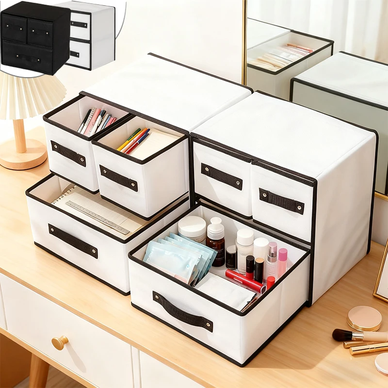 

New Drawers Type Storage Box Non-woven Fabric Foldable Storage Basket for Underwear Sock Sundries Cosmetics Organizer Органайзер