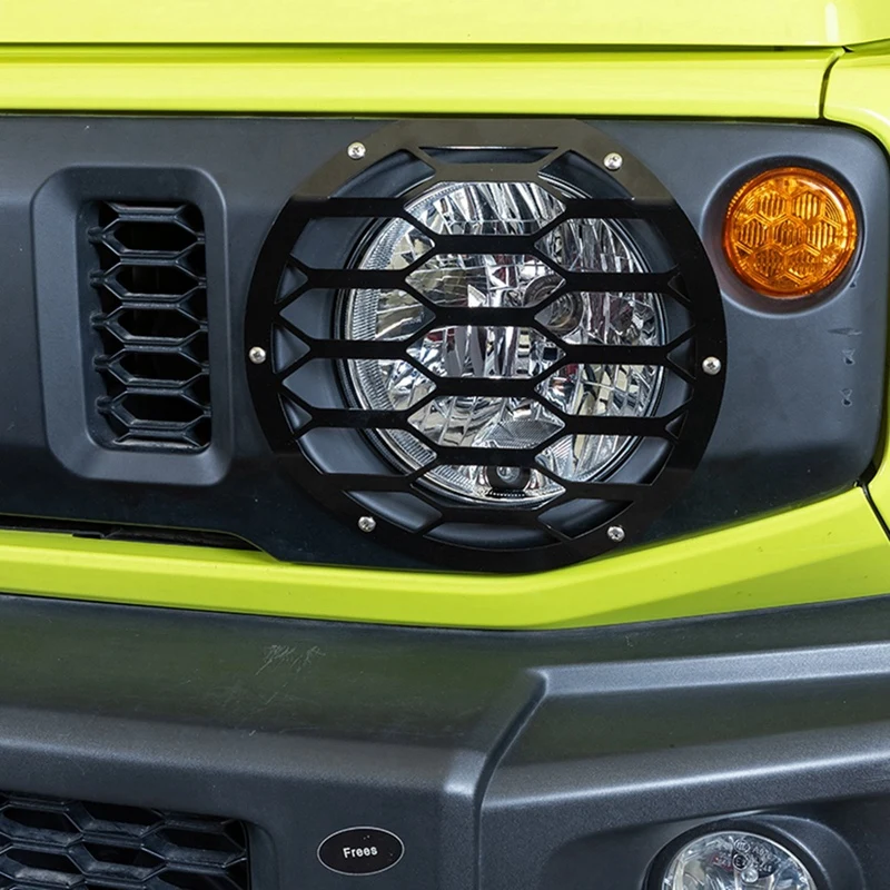 Front Headlight Cover Protect Hoods Lampshade Grille For Suzuki Jimny 2019 2020 2021 Accessories ,Black