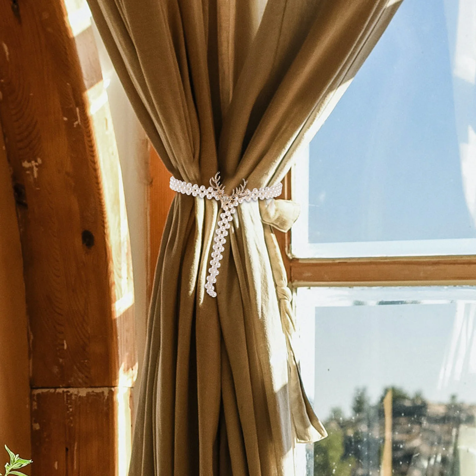 

2Pcs Curtain Tieback Creative Delicate Strap for Home Window Door Decor Easy Install No Drill Tool Required Curtain Buckle