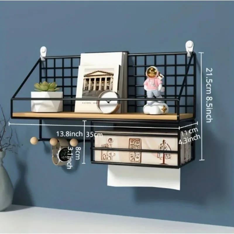 

Creative Hanging Shelves For Living Room Bedroom Storage Basket Wall Mounted Shelves Without Drilling Wall Decor Rack Organizers