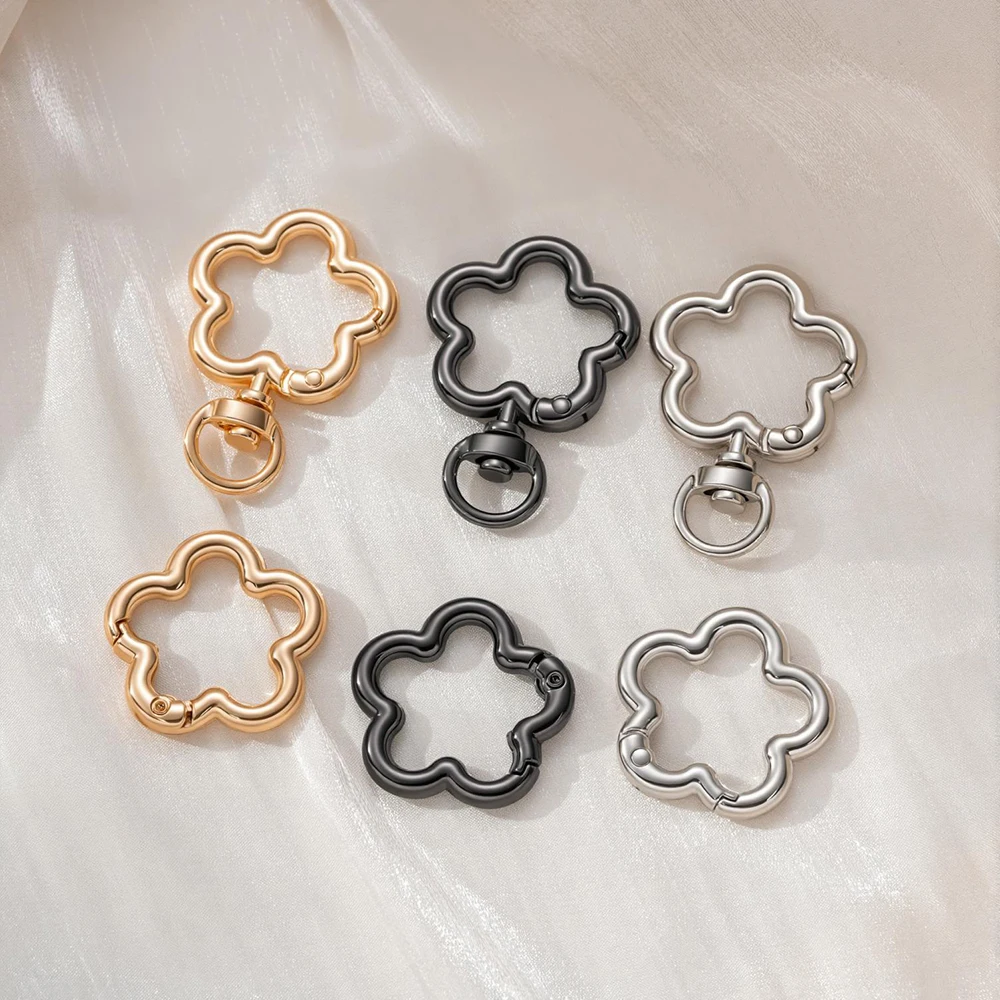 

5pcs Flower Metal Swivel Lobster Claw Clasps Swivel Trigger Snap Hooks Connector For DIY Keychain Jewelry Making Supplies Crafts