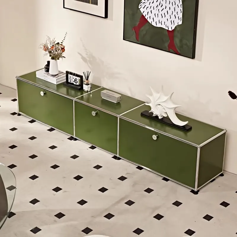 Modern Living Room TV Stand Storage Cabinet Storage Shelf Metal Stainless Steel Organizer for Home Office DIY Module Furniture