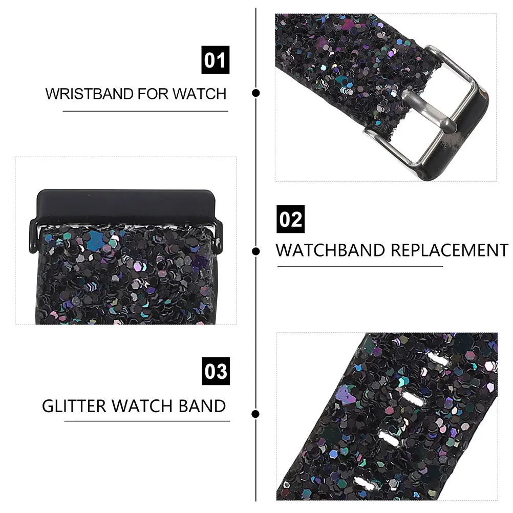 1Pcs High Quality Watchband Moderate Softness Sturdy Compression Molding Glitter Chic Design Gift for Birthday Christmas