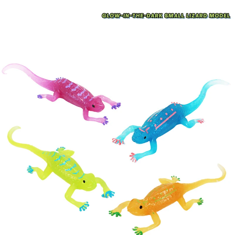 Nouveau Mode lézard qui brille dans le noir Simulation Reptile lézard ensemble de jouets jouets cognitifs pour enfants garçon bureau petit ornement cadeau drôle