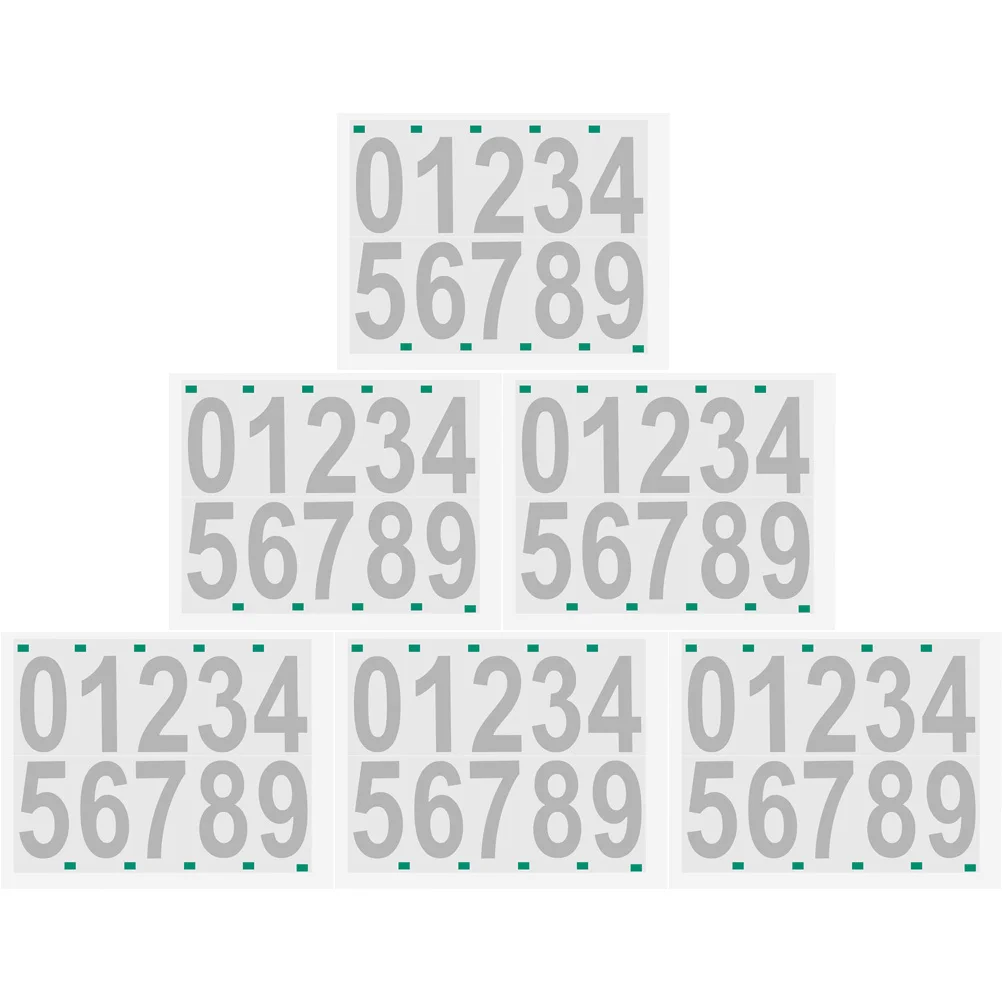 6 Sheets Number Stickers Adhesive 0-9 Large Reflective Digits For Mailbox Home Office Address Signs Self-Adhesive Numbers For