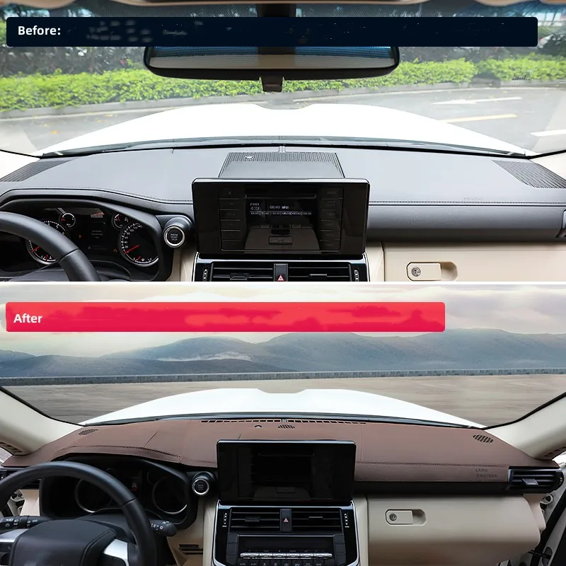 For Toyota Land Cruiser LC300 2022 2023 Car Dashboard Cover Frosted Leather Sun Shade Dash Mat Non-Slip Light Proof Pad LHD detail image 2