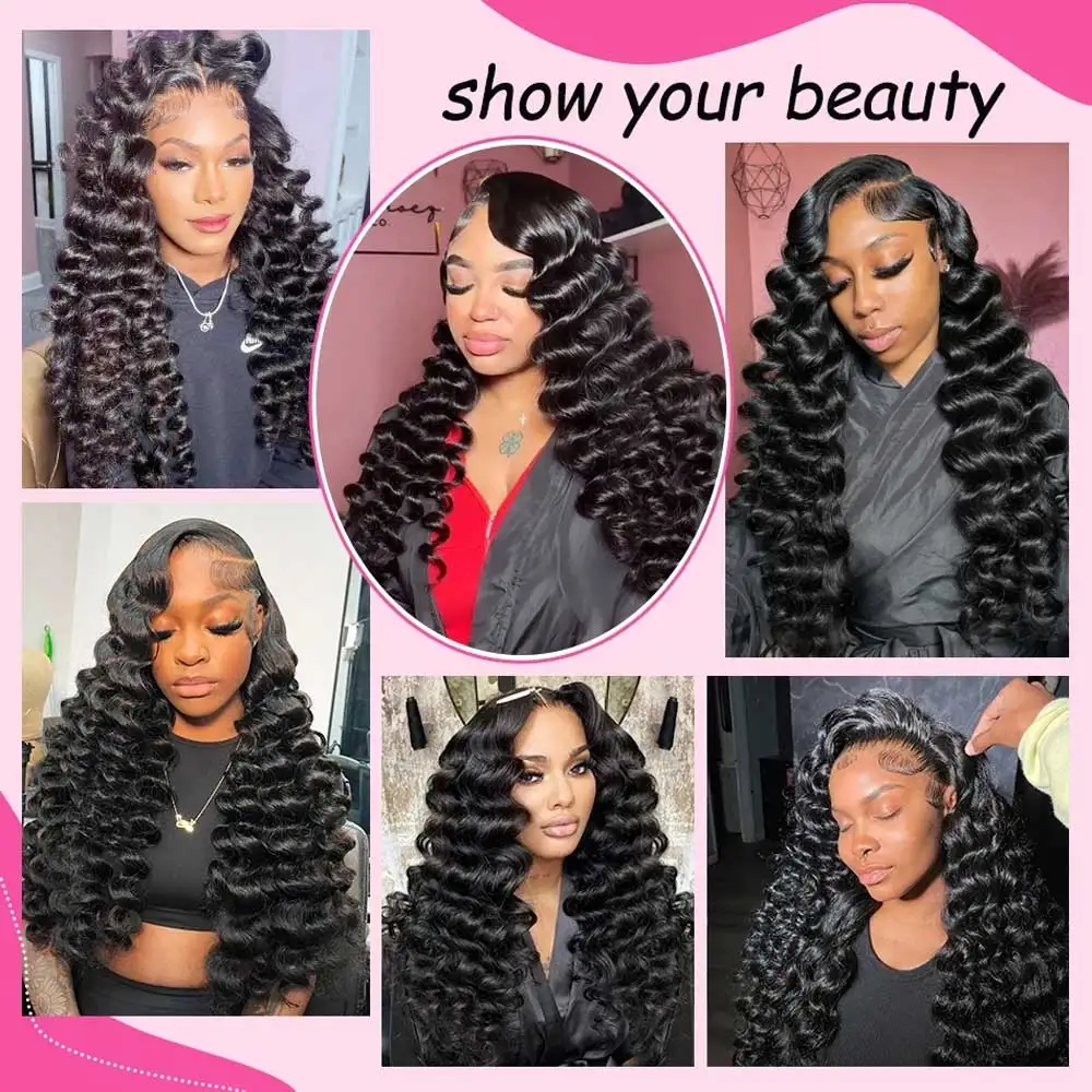 13x4 13x6 HD Loose Deep Wave Frontal Wigs 40 42 Water Deep Curly Lace Front Human Hair Wigs Remy 5x5 Gluless Wig Human Hair image 7