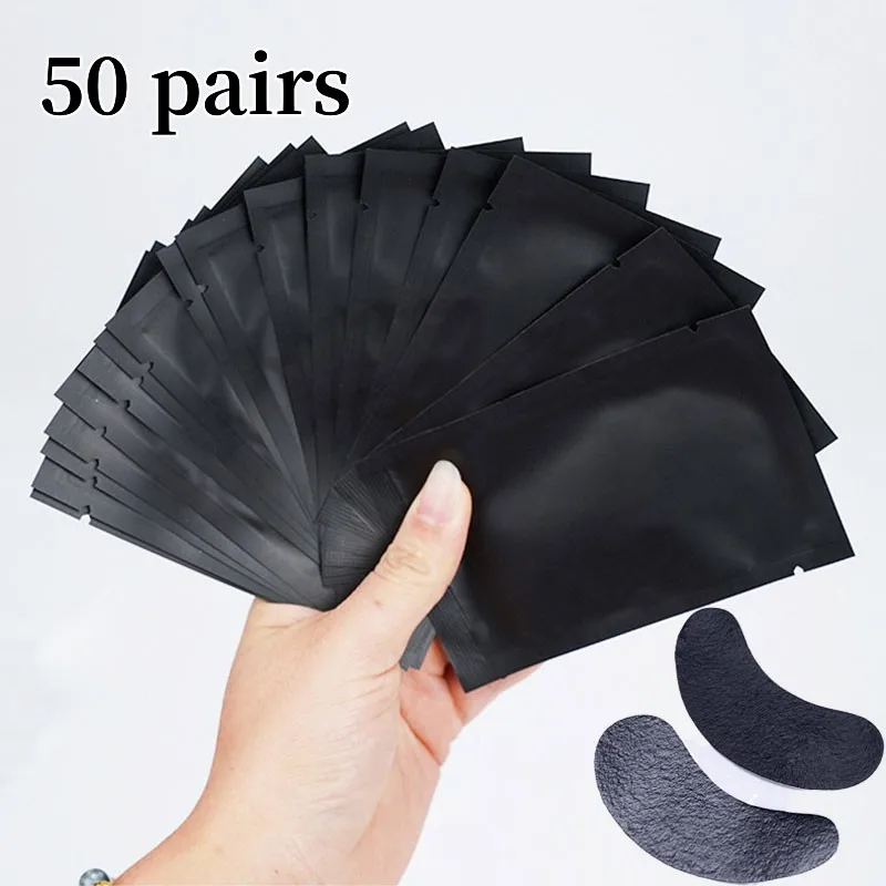 50 Paar UV-Schutz-Pads für Wimpernverlängerung, Augen-Gel-Pads, Hydrogel zum Isolieren von UV-Strahlen, Papieraufkleber, Wraps, Make-up-Tools