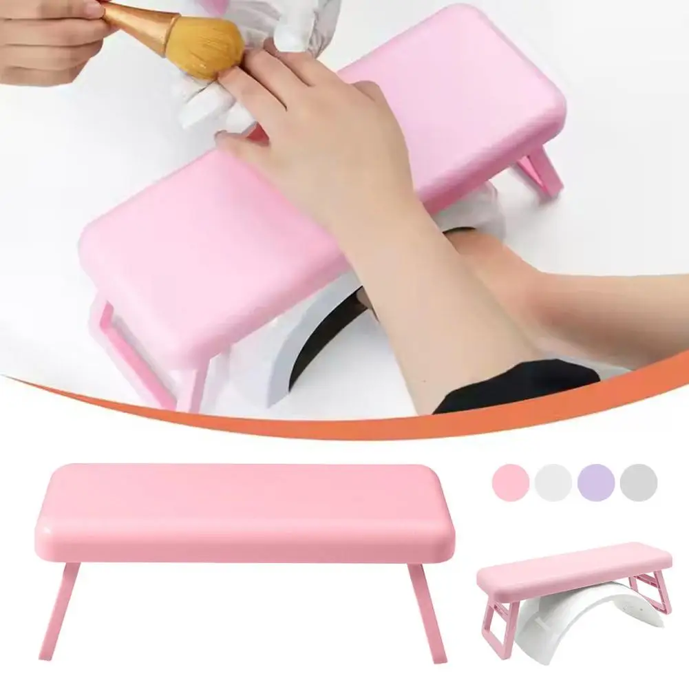 Folding Nail Hand Manicure Rest Arm Stand Pillow Cushion Mat Holder Armrest Salon Desk Table Practice Support Polish Sponge O1T5