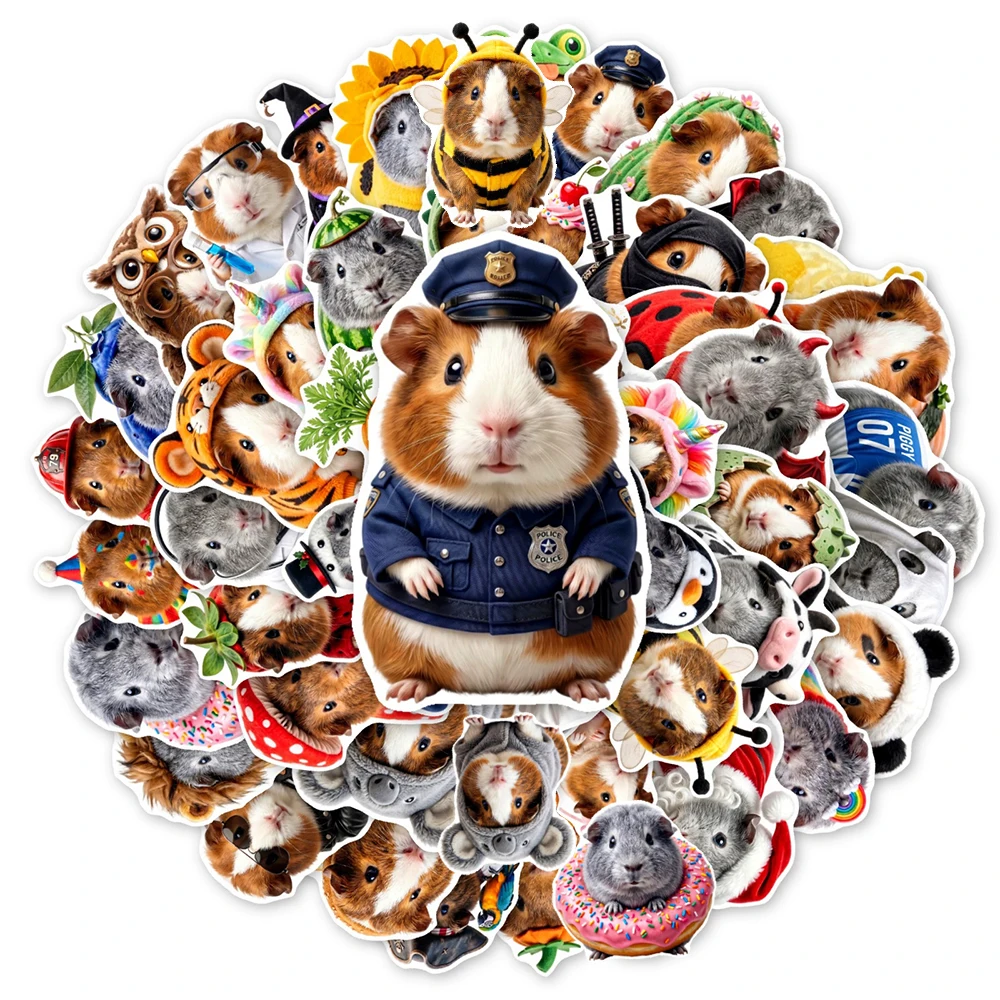 10/30/50pcs Kawaii Cosplay Style Guinea Pig Stickers Funny Decoration Sticker Toys DIY Scrapbook Luggage Cartoon Graffiti Decals