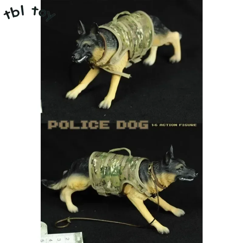 1/6 Scale Wolf Dog Police Dog Model Head Rotatable Animal Simulation for 12