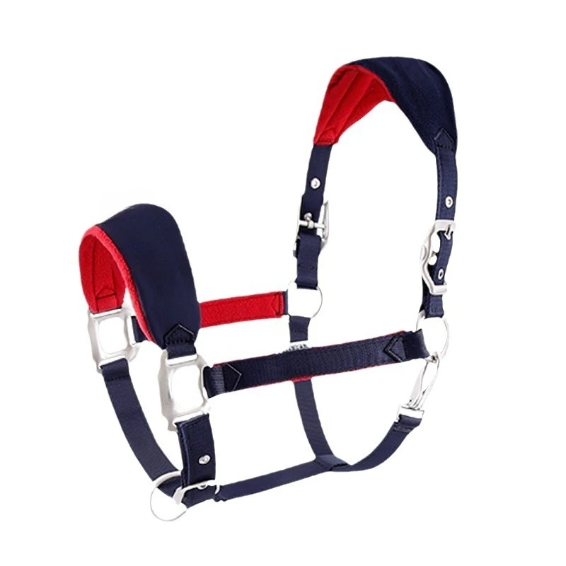 Waterproof Luxury Horse Bridle Breakaway Halters Polypropylene Webbing Padded Horse Halters With Zinc Alloy Pearl Nickel Plating