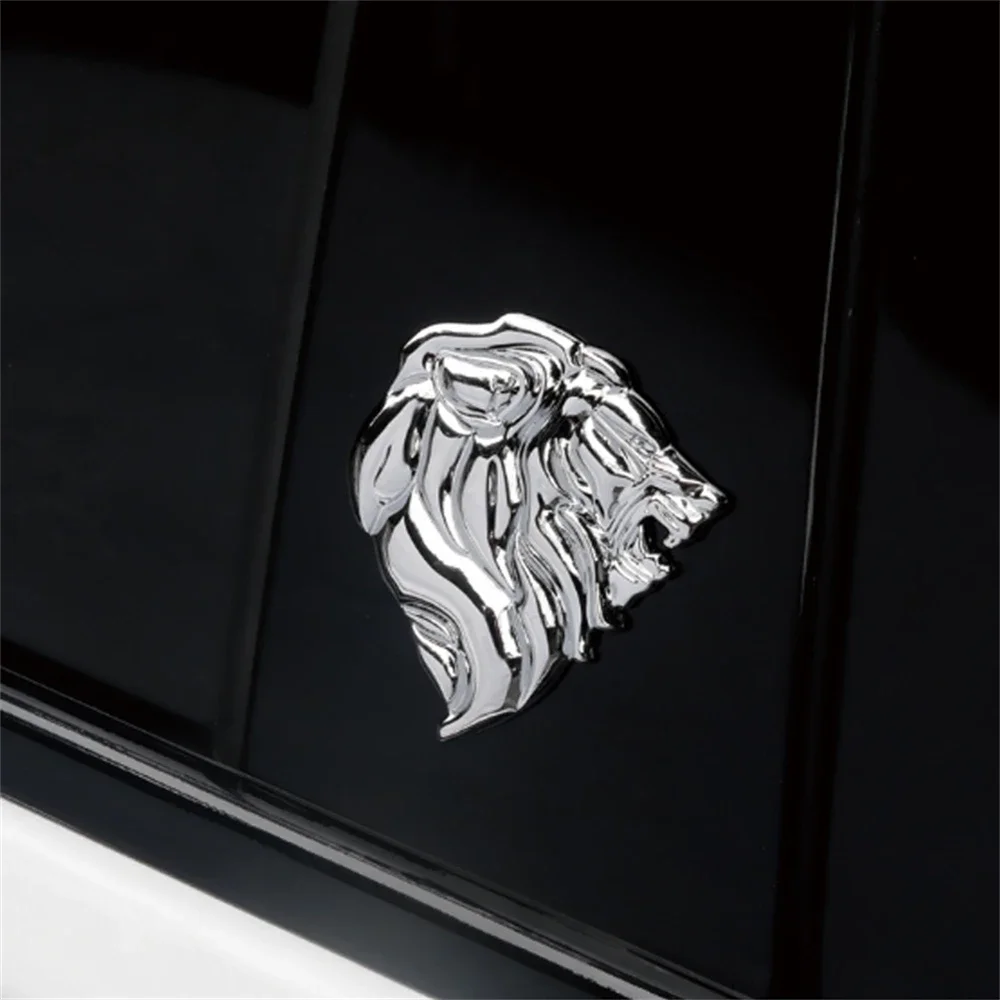 Lion Head Badge Creative Animals Emblem Metal Car Sticker for Peugeot 308 408 508 2008 3008 4008 5008 Car Exterior Accessories