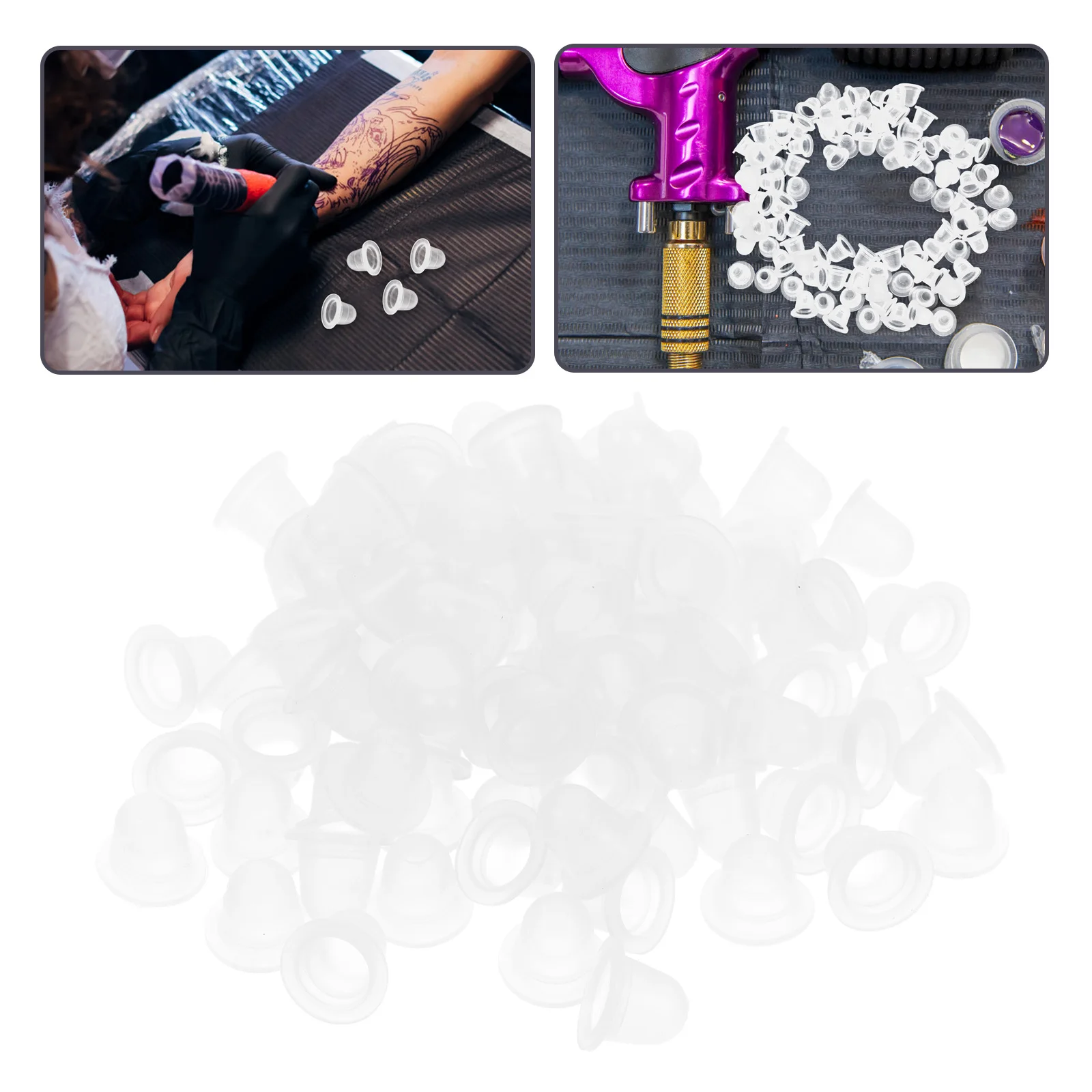 

100Pcs Silicone Ink Caps Perfect for Eyelash Extension Pigment Containers Kits Supplies Size L