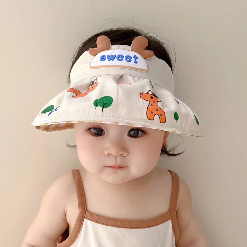 Infant Hat Summer Sun-shading Hollow Top Hat Baby Cute Breathable Thin Section Sunscreen Boys Girls Beach Sun Hat 3 monthes