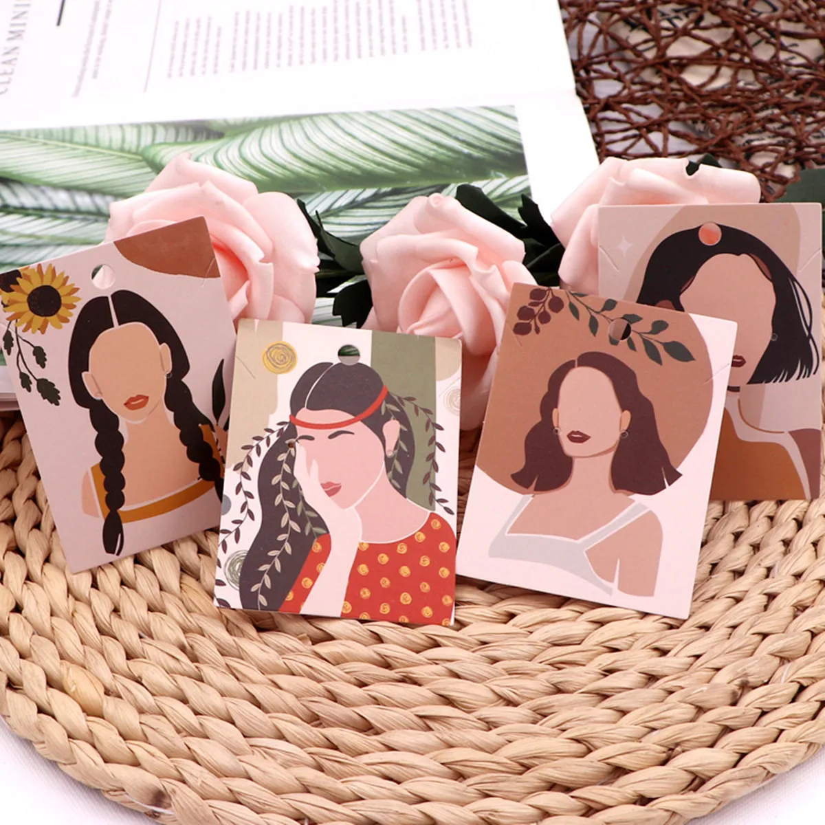 20 estilos aleatórios de cartões de exibição de brincos, brincos DIY, brincos, colares, cartões pendurados, joias, cartões de papel de embrulho, cartões de exibição de fundo