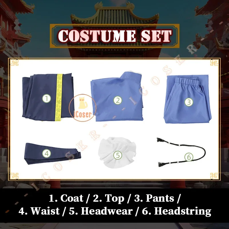 Jinshi Cosplay Costume Wig Anime The Apothecary Diaries Blue Robe Uniform Headwear Kusuriya No Hitorigoto Halloween Women Men