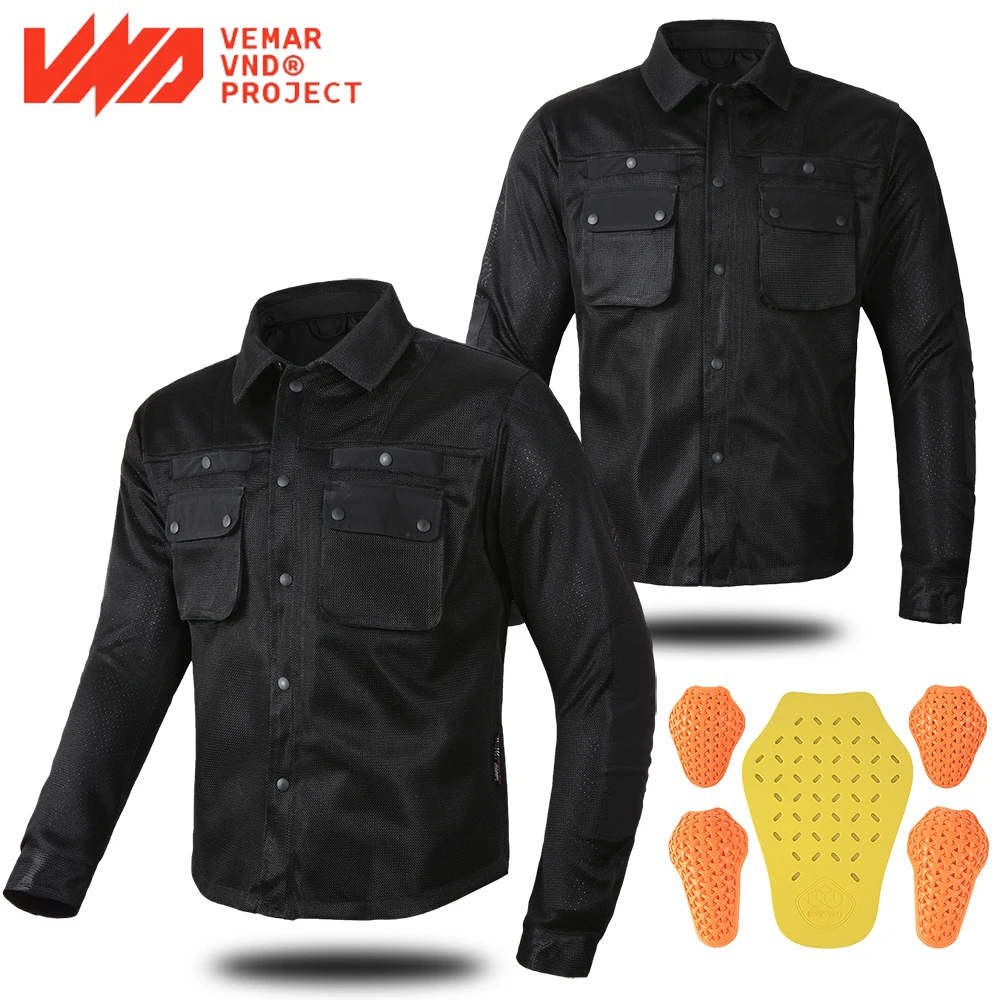 

Men's Vintage Motorcycle Riding Jacket Breathable Motocross Jacket CE2 Certification Motorbike Jacket With 7Pcs Protection Pads