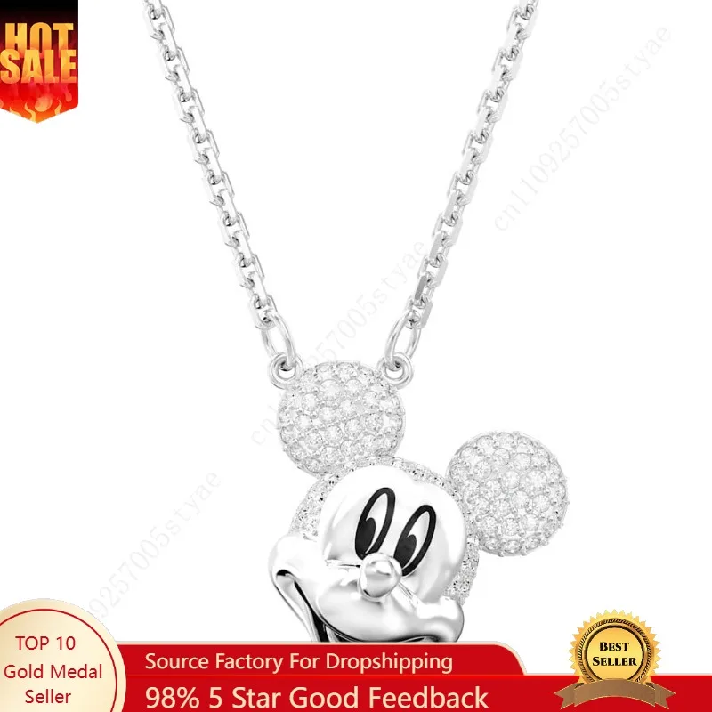 

Swarovski Disney Mickey Mouse pendant, White, Rhodium Finished