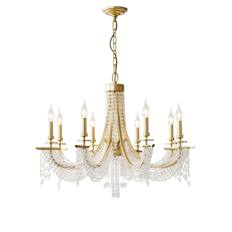 American candle crystal chandelier living room bedroom room French villa restaurant art light luxury style