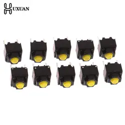 10pcs Mute Button 6*6*7.3mm Silent Switch Wireless Mouse Wired Mouse Button Micro Switch Yellow Push Button Switch