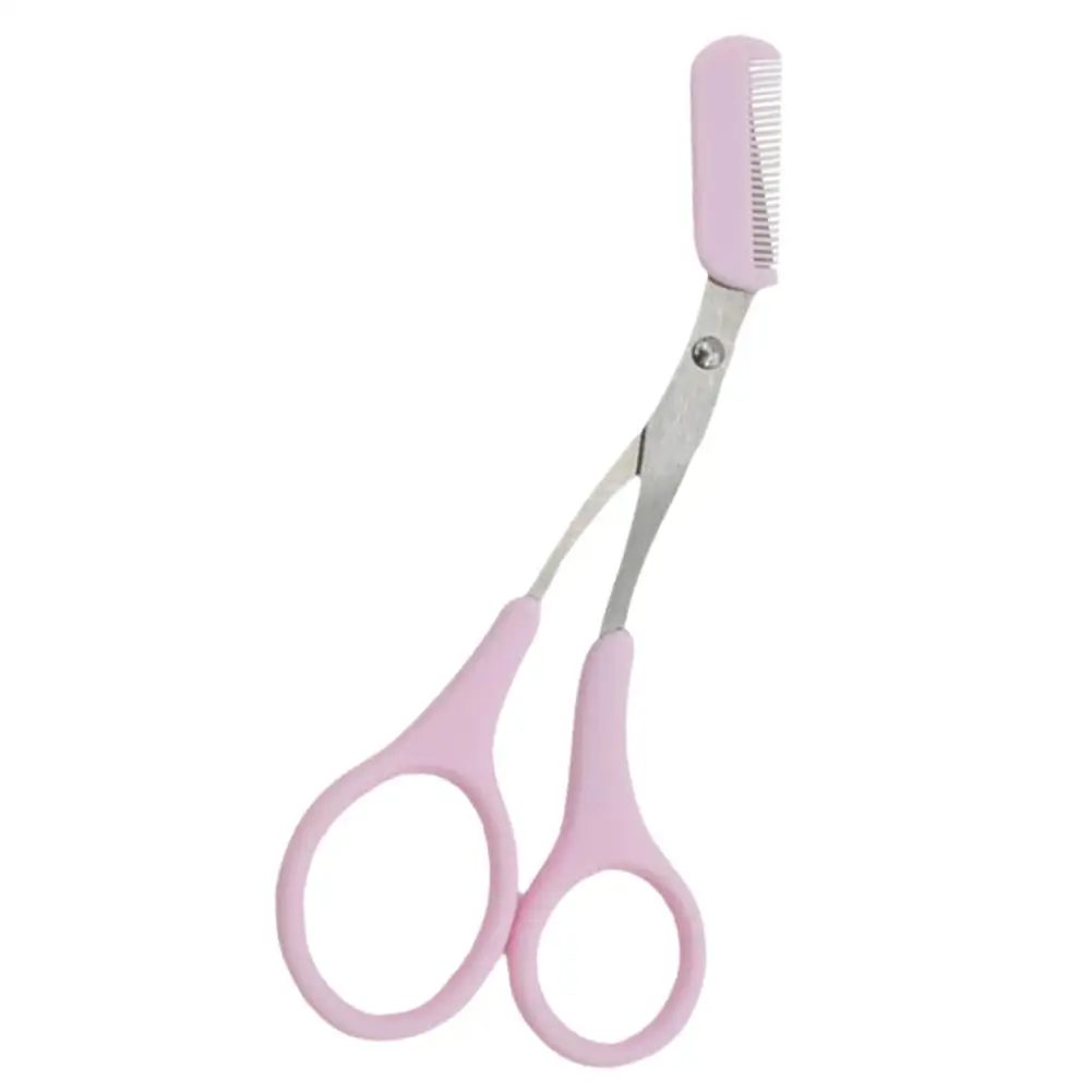 Eyebrow Trimmer Scissor Colorful Stainless Steel With Hair Shaver Comb Accessories Makeup Removal Grooming Shaping P5Y1