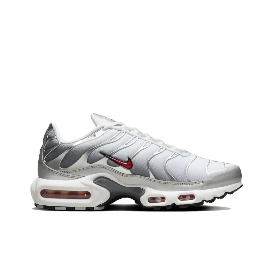 Nike Air Max Plus TN Comfortable versatile casual running shoes fashion men's and women's sneakers gray and red colorways