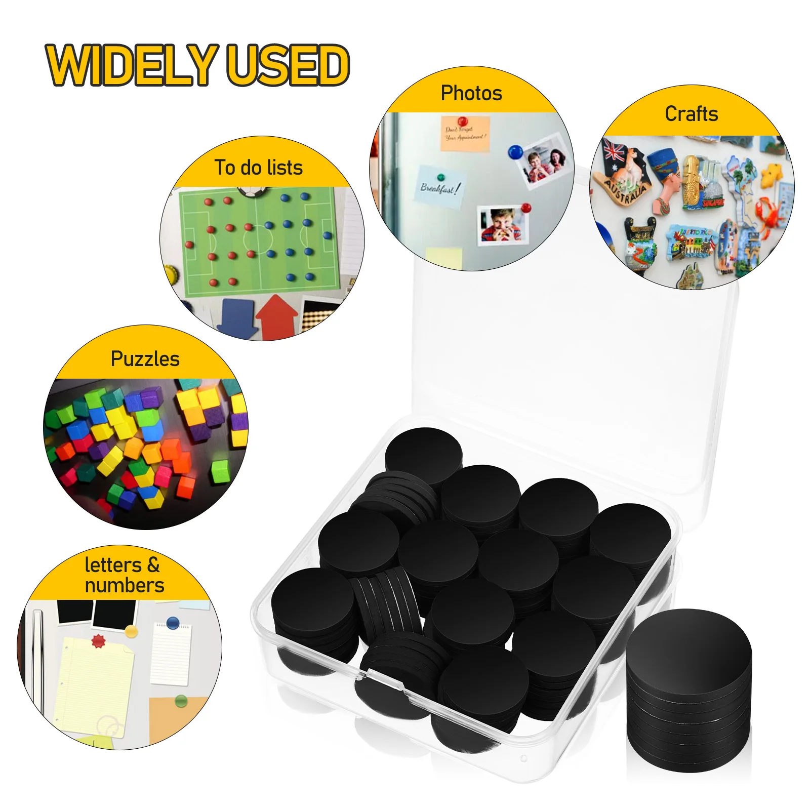 

100pcs 20x2mm Round Magnetic Dots Adhesive Backing Discs for Crafts Photos Memos Shopping Lists magnets Stickers Powerful