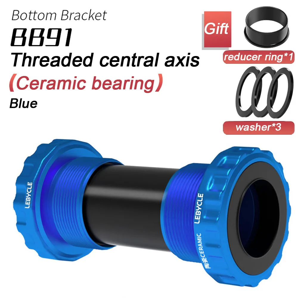 

MTB Bicycle Bottom Bracket Ceramic Bearing BB Shaft Threaded BSA 68/73mm Mountain Bike Tooth Plate Axis Crankset Parts