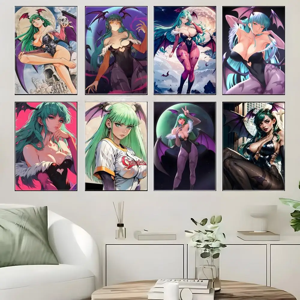 Vampire Aesthetic M-Morrigan Aensland Poster  Self-adhesive Art Waterproof Paper Sticker Coffee House Bar Room Wall Decor