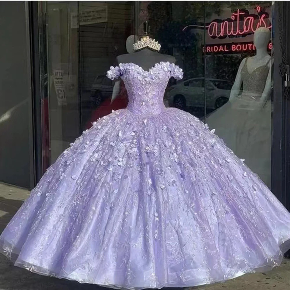 Elegant Ball Gown Quinceanera Dresses Appliques Tulle Prom Birthday Party Gowns Formal Occasion Vestido De Anos 15