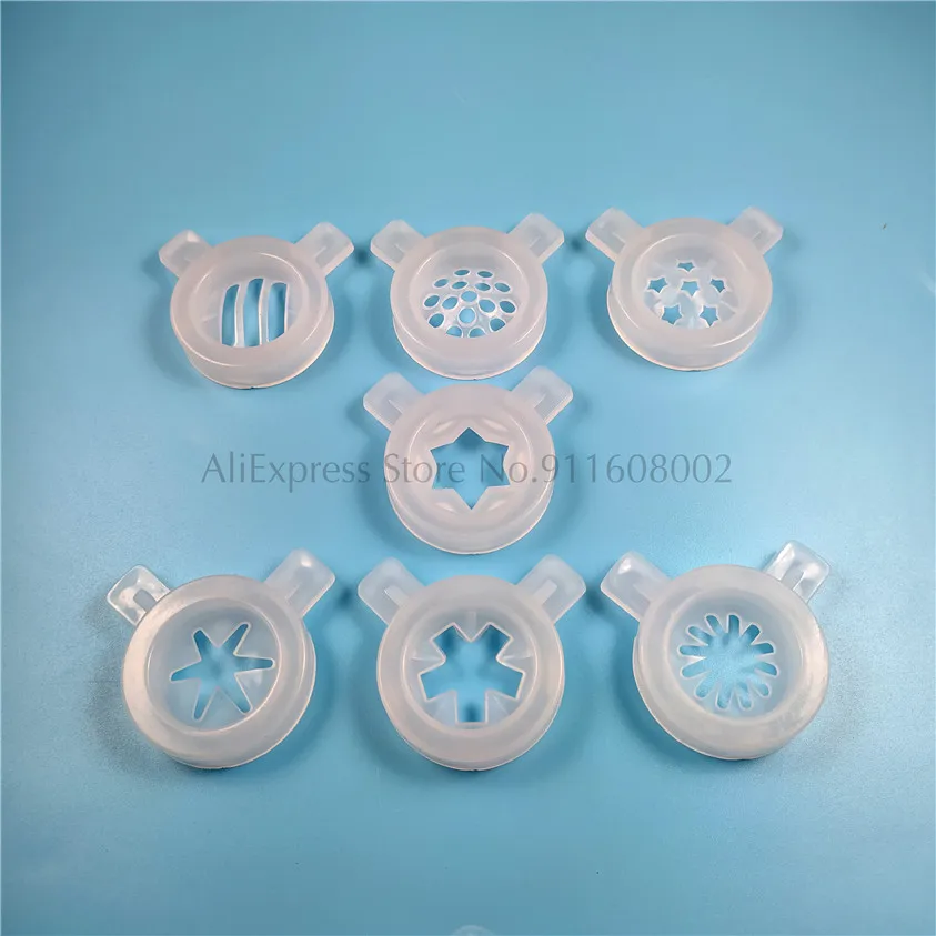 7 في 1 قبعات النمذجة البيضاء قطع الغيار تركيبات 7 أغطية على شكل لاستبدال آلة الآيس كريم الناعمة القطر الداخلي 37 مللي متر