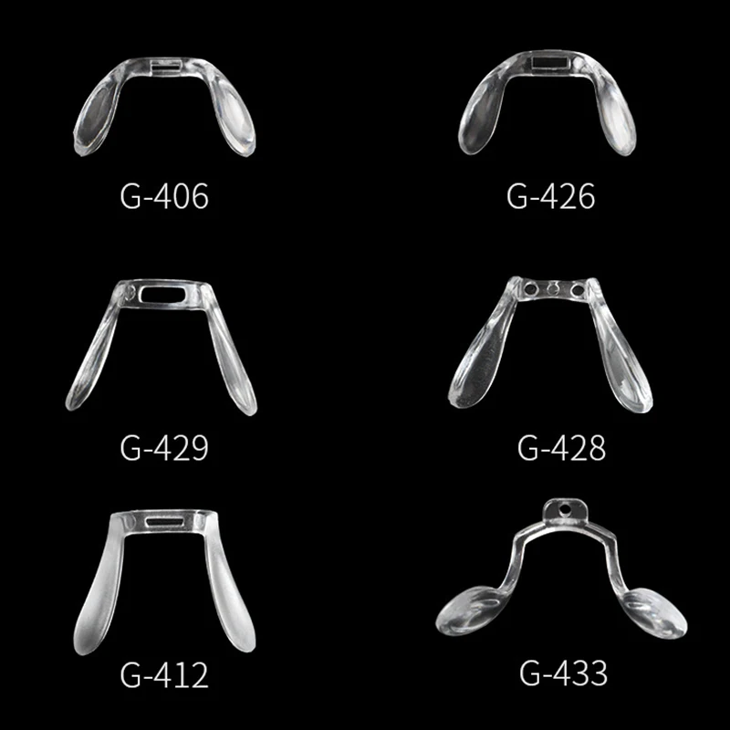 Bantalan hidung Pvc lembut, aksesori kacamata jembatan hidung, bantalan hidung bentuk U delapan bagian dalam satu jepret lubang tunggal