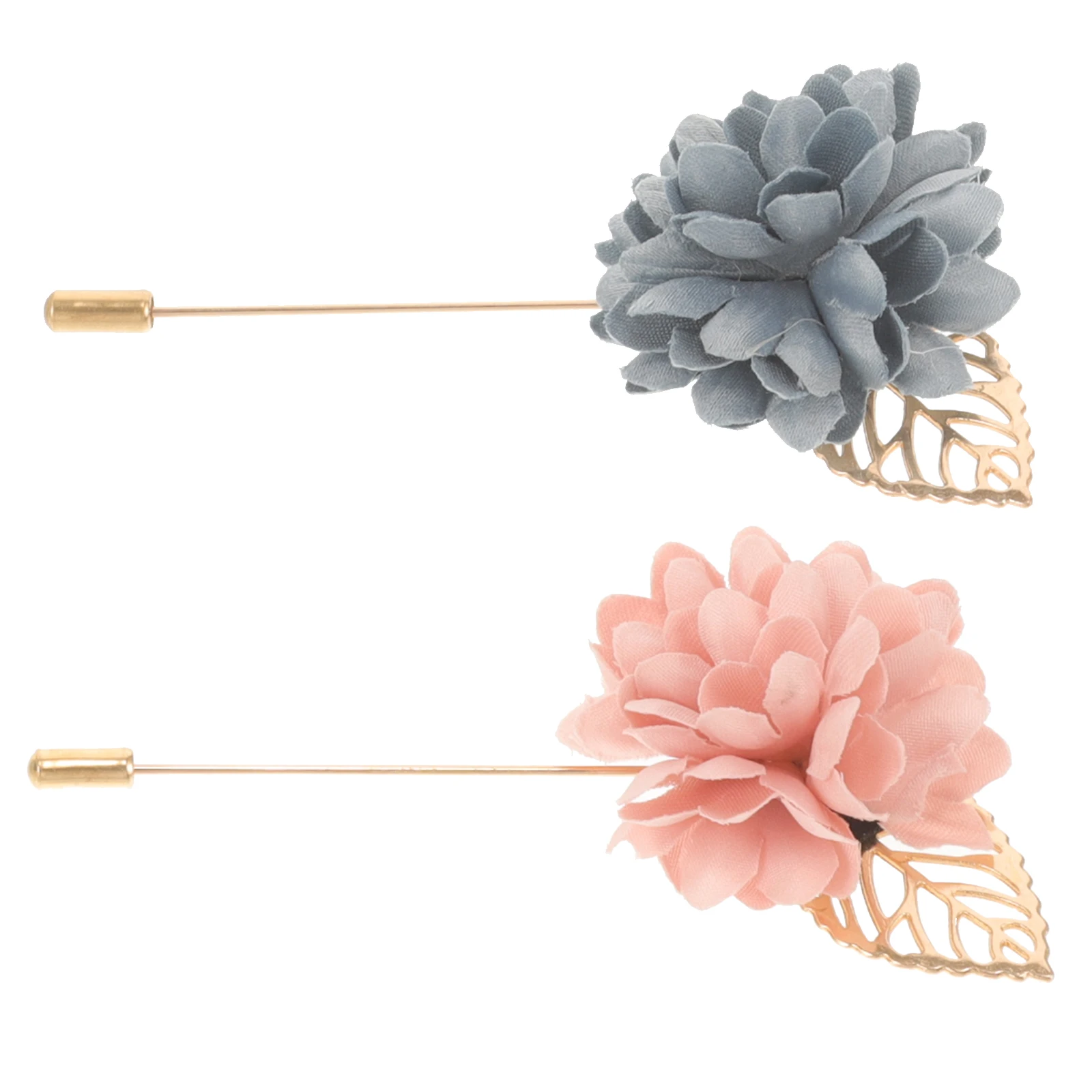 

2 Pcs Artificial Flower Brooch Pin for Men Women Wedding Bridal Party Prom Banquet Costume Jewelry Lapel Pins Accessories