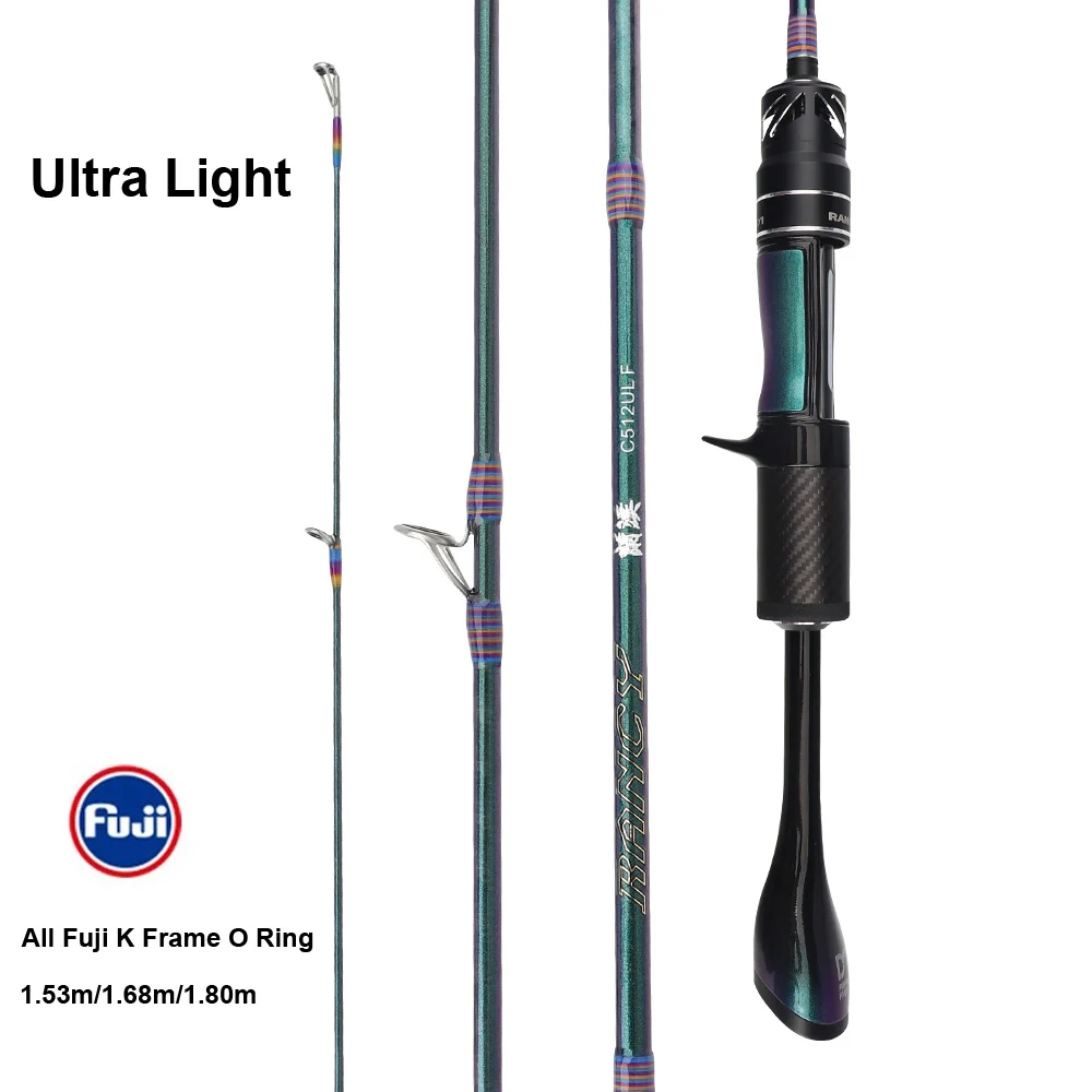 TAIGEK Trout rod 1.53m 1.68m 1.8m UL rod carbon fishing tackle solid tip FUJI guide Lure 1-8g Ultralight fishing rods