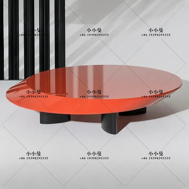 Italian Paint Finish Oval Coffee Table Modern Simple Creative Art Design for Living Room Small Apartment Tea Table