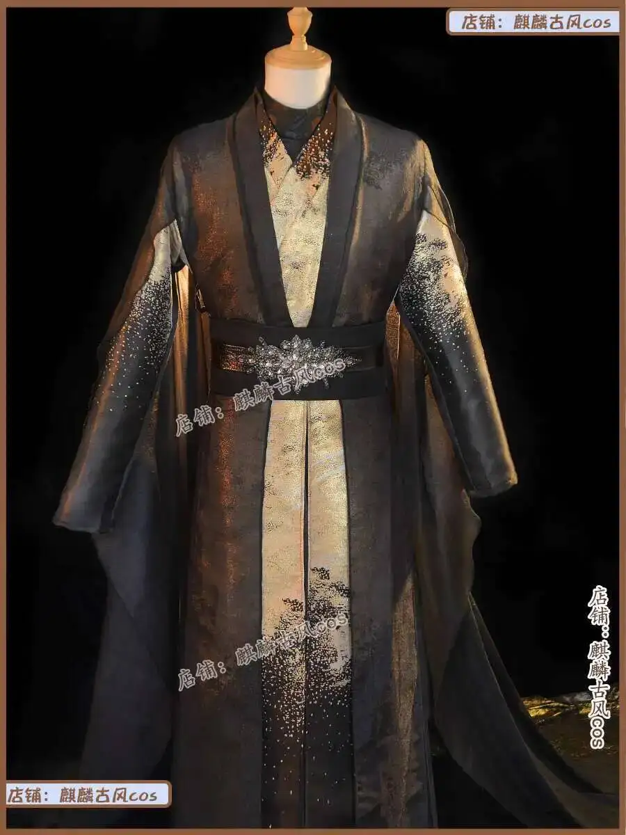 فستان Cos Canglan Jue Dongfang Qingcang نفس فستان Hanfu باللون الأسود والذهبي Yue Zun Cos ملابس فيلم وتلفزيون على الطراز القديم C #4