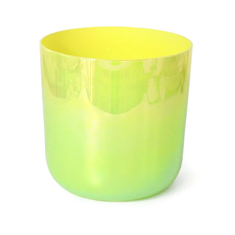 Star Linkup Yellow Gradient Green Crystal Singing Bowl Crystal Music Bowl Percussion Instrument Yoga Healing Singing Bowl with Mallet