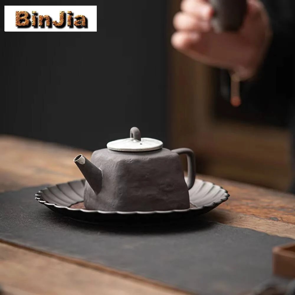 200 مللي إبريق شاي من الفخار الخشن الياباني مصنوع يدويًا وعاء فئة مذهب غلاية تخمير الشاي مع فلتر هدايا كونغ فو تشا الصينية الحرفية هدية #1